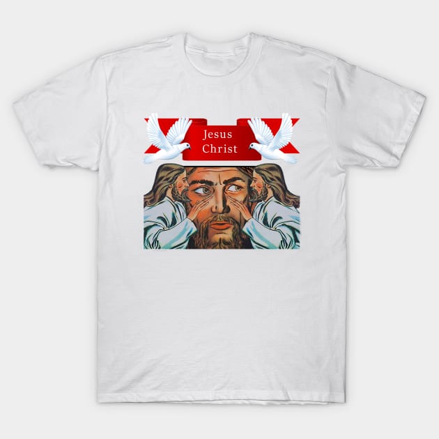 Jesus Christ and the dove of the holy spirit T-Shirt by Marccelus